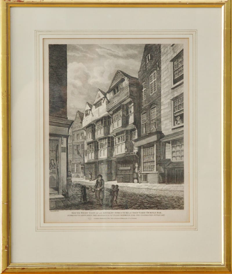 (114S) SHIP YARD TEMPLE BAR, KUPFERSTICH, ROBERT WILKINSON