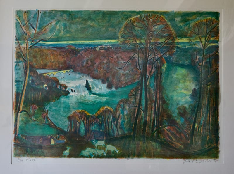 (129S) GEO BRETSCHER, RHEINFALL, LITHOGRAFIE