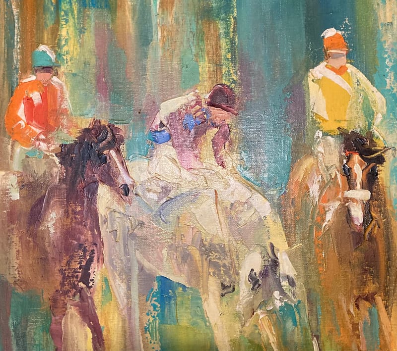 (246W) PFERDE AM START VON GEORGES TRINCOT 1921-2005