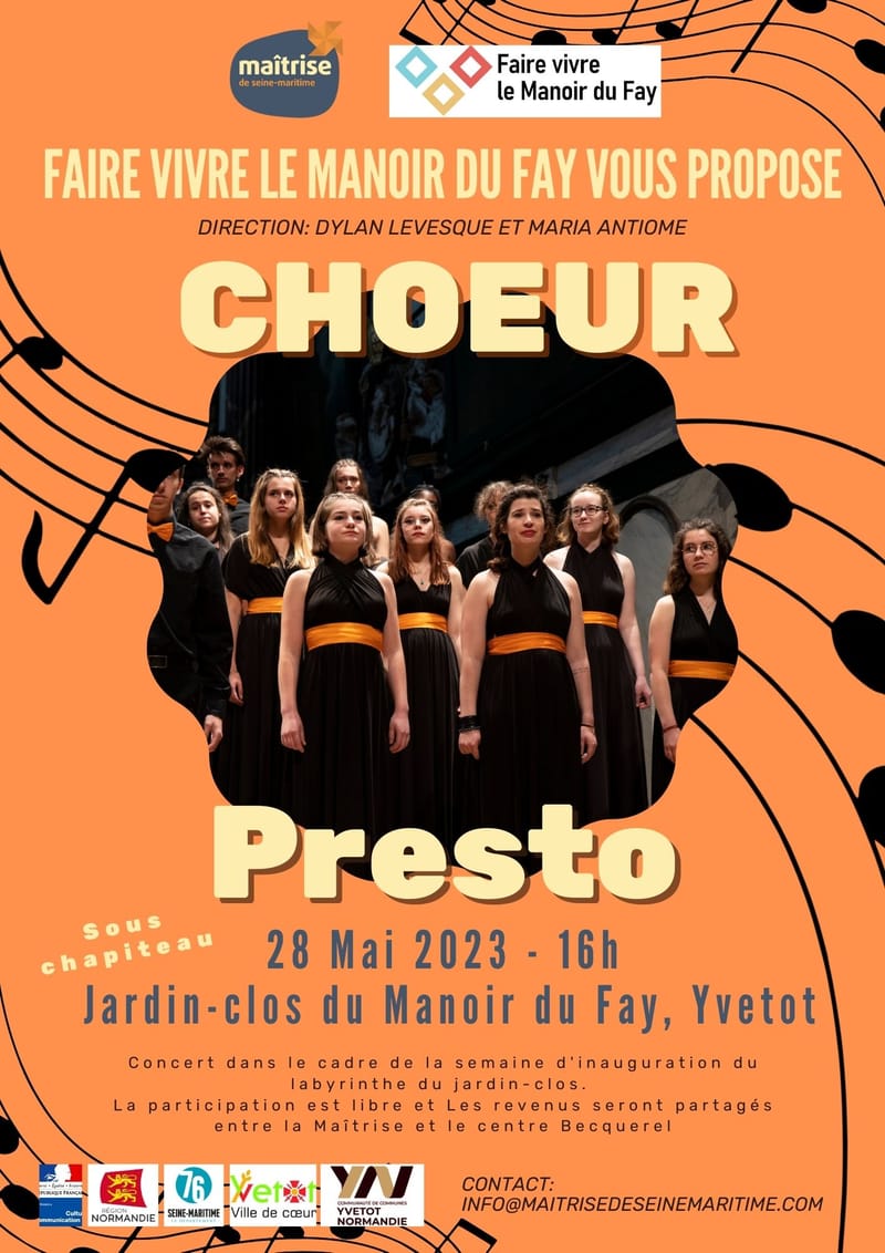 Concert du choeur Presto au jardin-clos du manoir