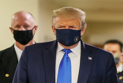 US President Trump, seen wearing face mask for the first time, said- I was never against it