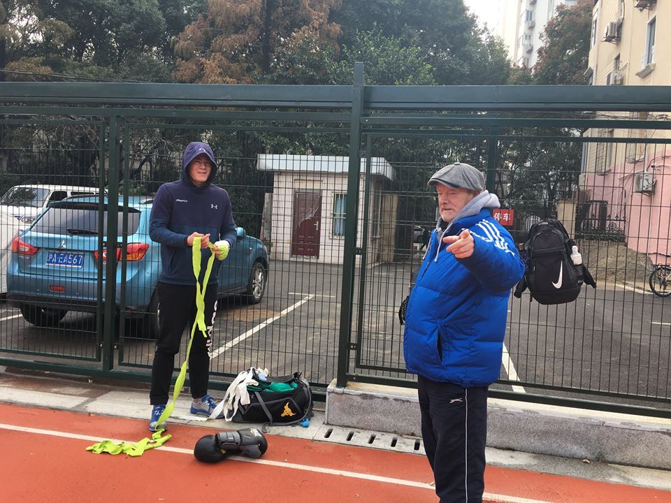 Cold morning at Jing'an Stadium...the show must go on