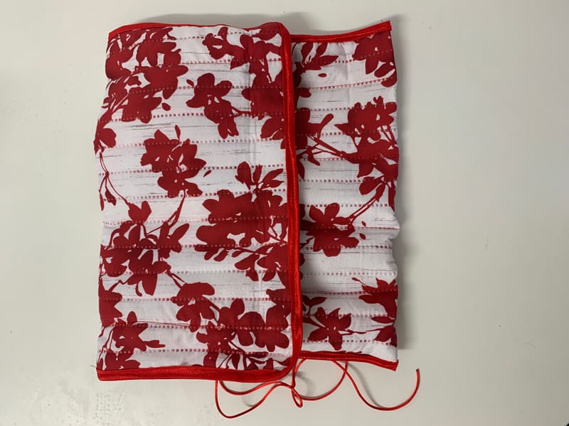 padded bag for Baroque / irish Flute -bag only- Red flowers