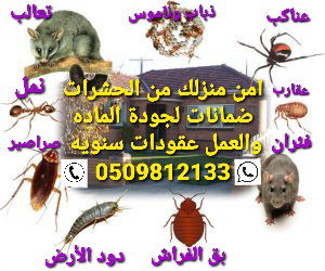 شرمة مكافحة حشرات قارضه وزاحفه بمواد برائحه وبدون رائحه 0509812133