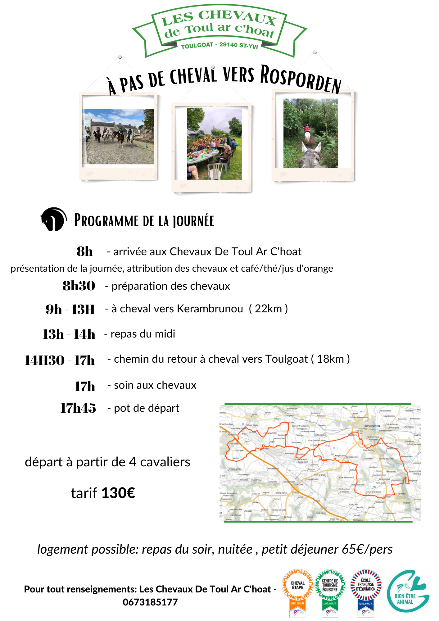 nous vous proposons une randonnée dans les bois cheminant entre Saint Yvi et Rosporden 