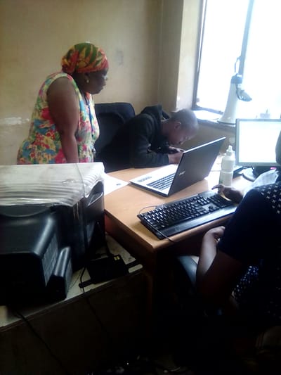 Matric student bihind desk