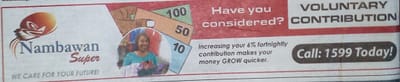 NAMBAWAN SUPER - WE CARE FOR YOUR FUTURE - VOLUNTARY CONTRIBUTION