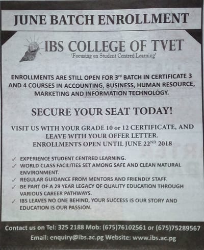 IBS COLLEGE OF TVET - JUNE BATCH ENROLMENTS
