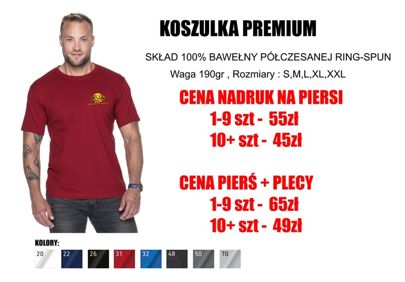 KOSZULKA PREMIUM Z TWOIM LOGO / GRAFIKĄ od zł 45zł