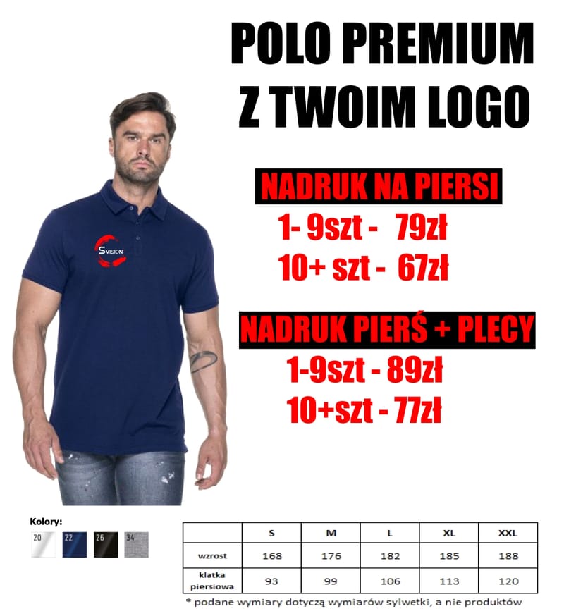 KOSZULKA POLO PREMIUM Z TWOIM LOGO od 67 zł