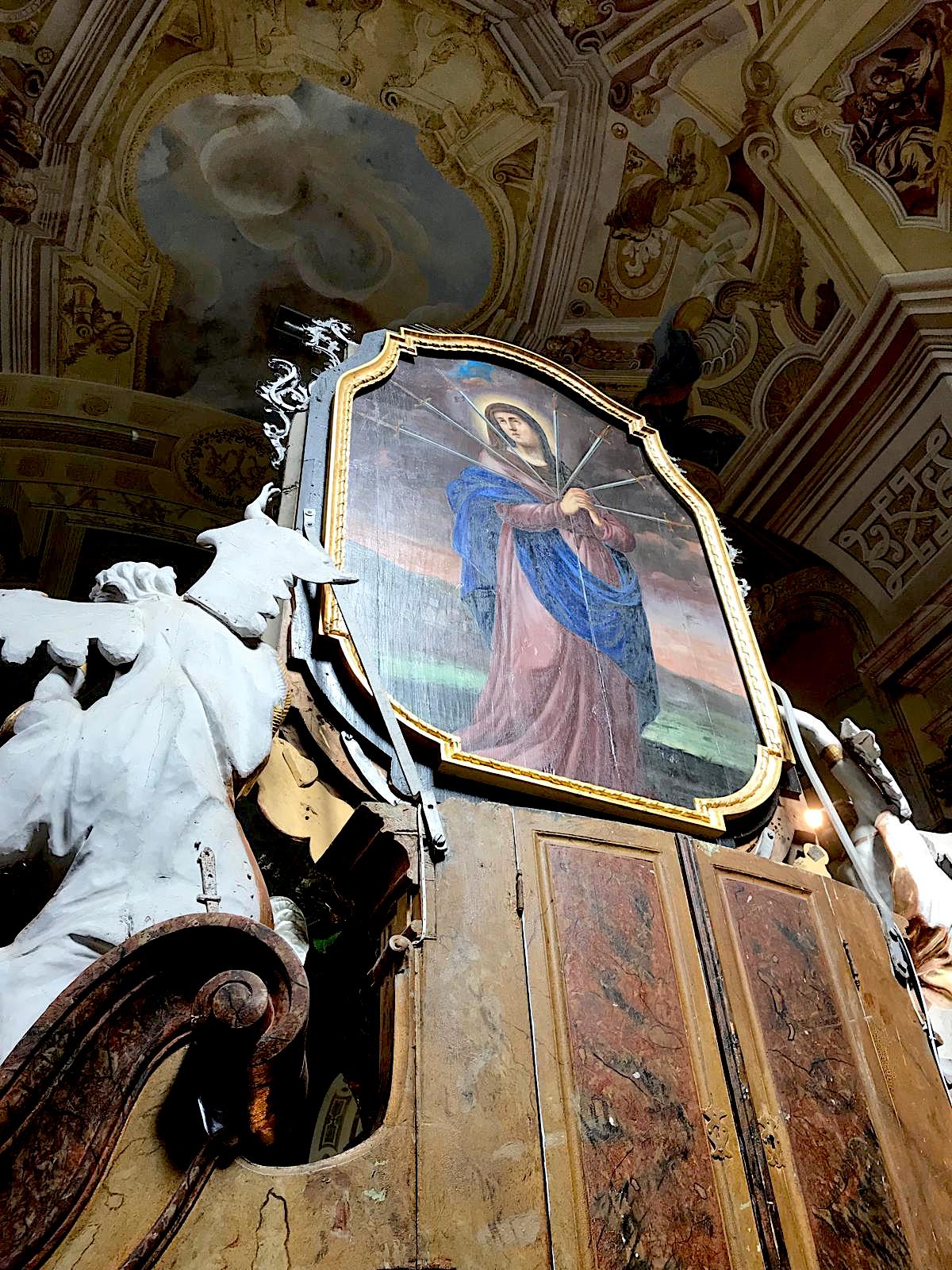 Ursprüngliches Gnadenbild der Burgbergkirche auf der Rückseite des Hochaltars