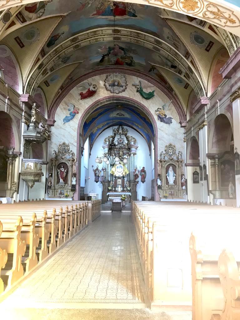 Das ursprüngliche Gnadenbild der Maria-Hilf-Kirche ist im Hochaltar ausgestellt.