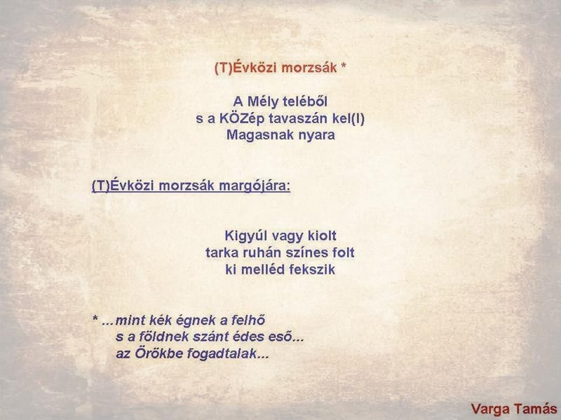 (T)Évközi morzsák