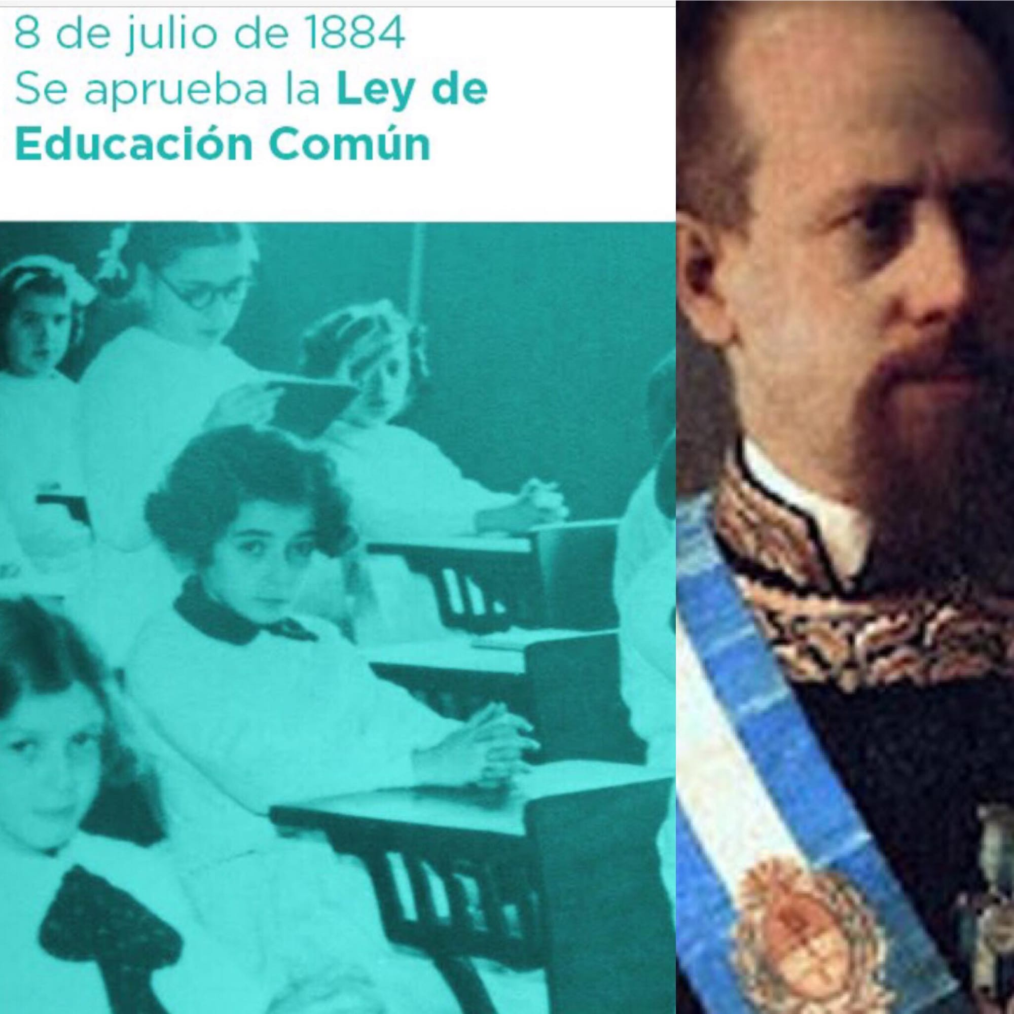 Ley 1420 de educación común, laica, gratuita y obligatoria.