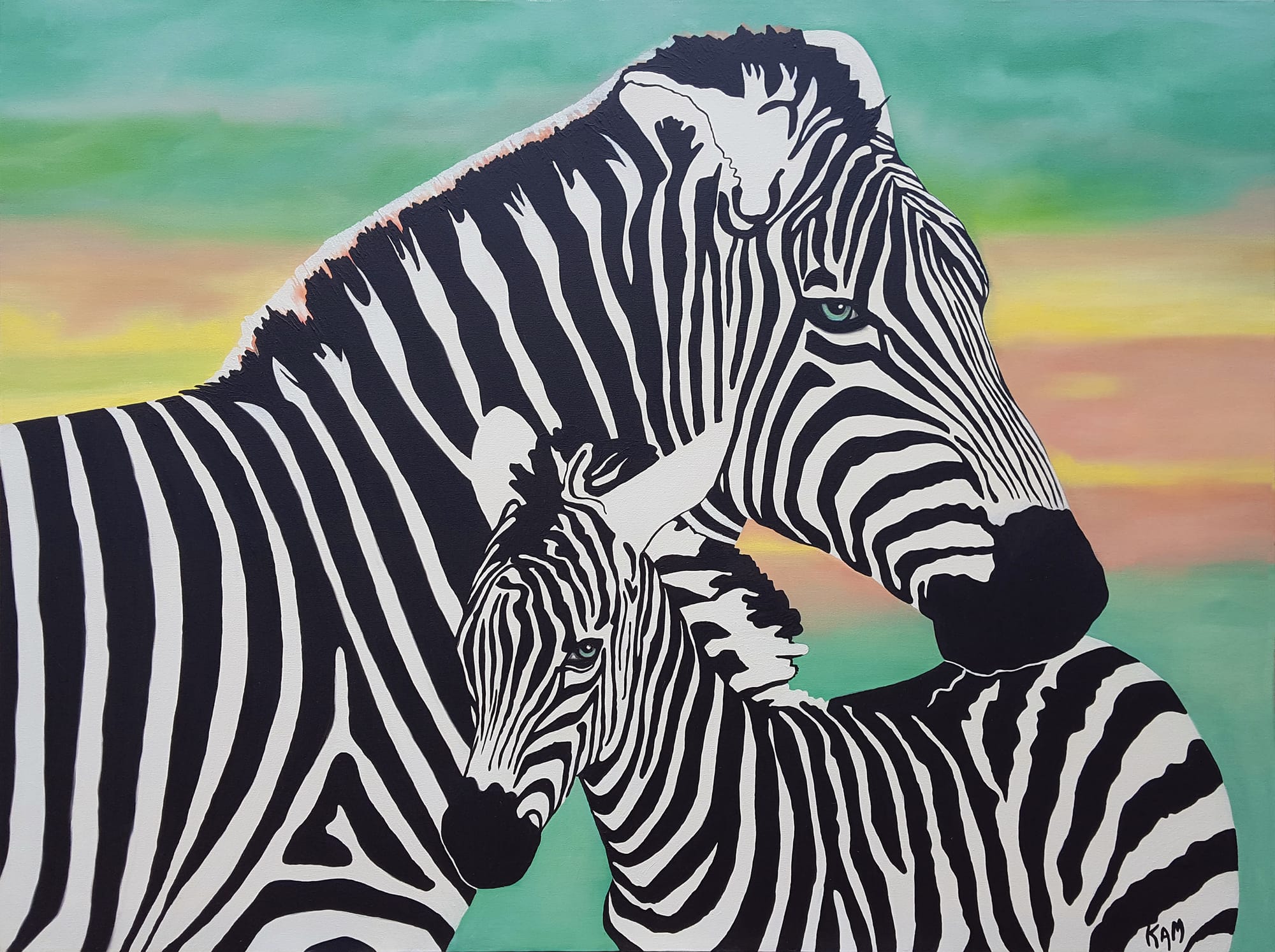 Zebra, Mom & Baby, African Collection