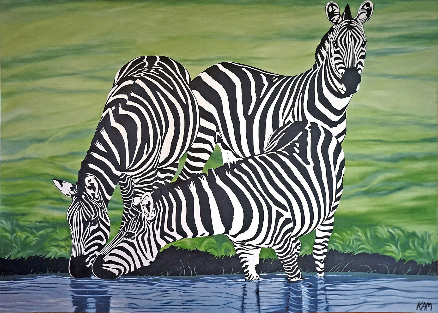 3 Zebras, African Collection