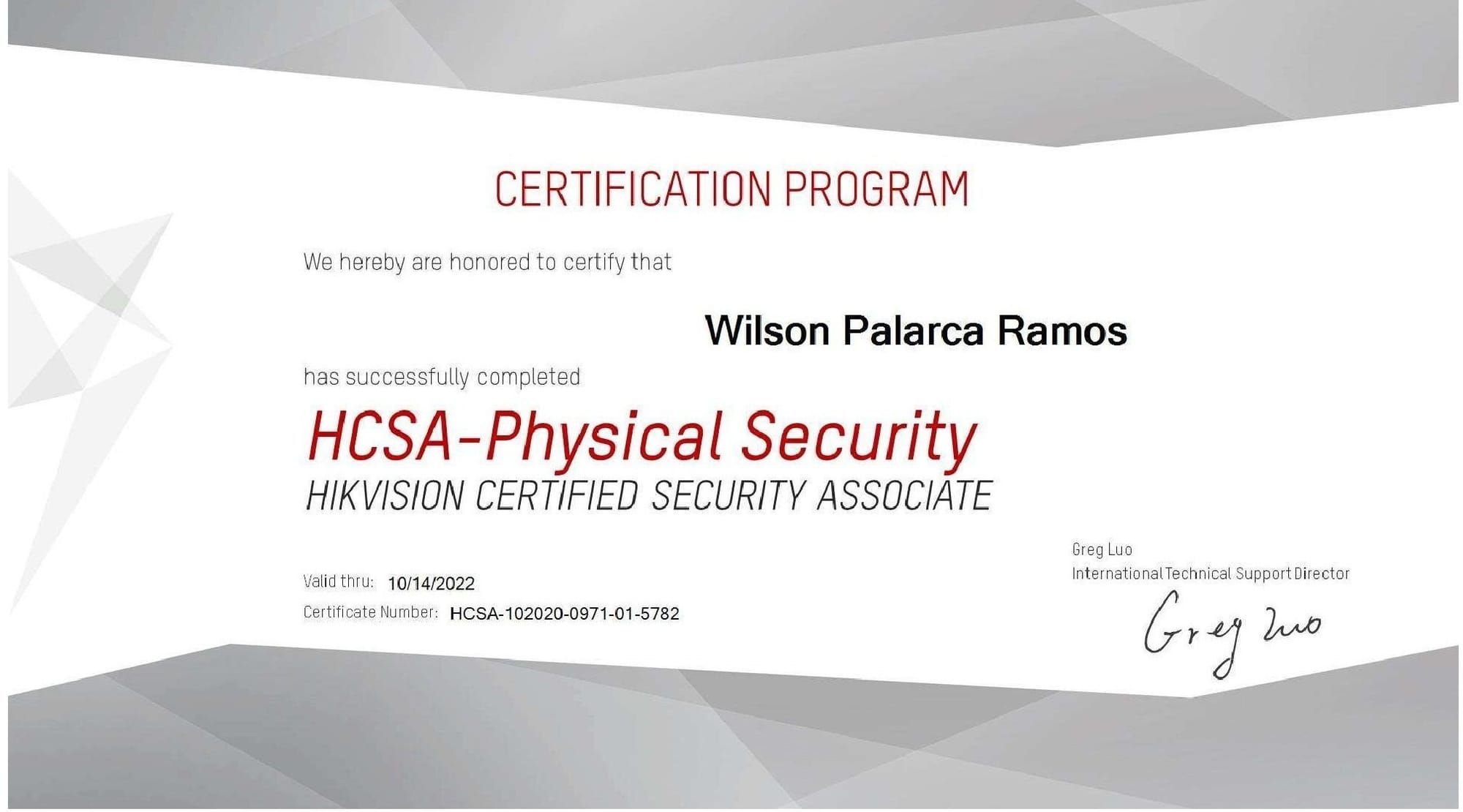 Hikvision Training Certificate