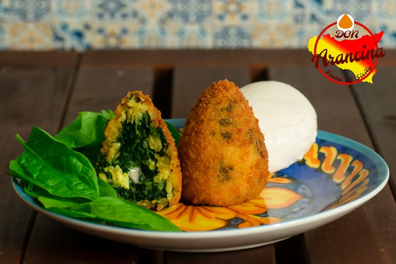 Arancine con spinaci