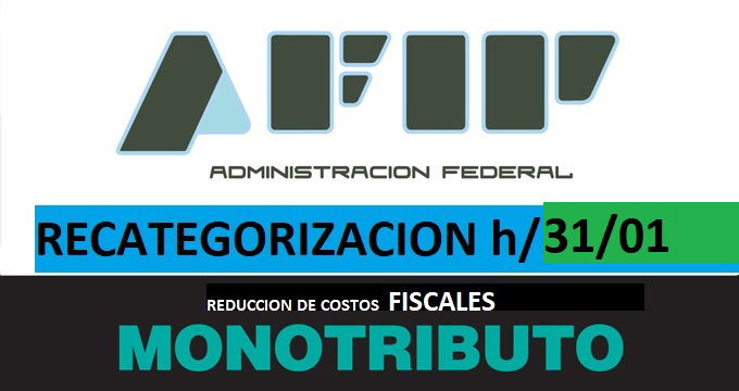 Monotributo: AFIP extiende el plazo para la recategorización hasta el 31 de enero