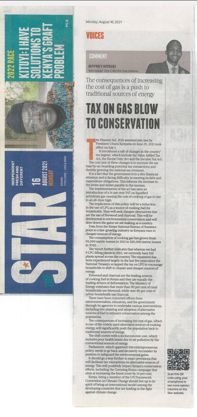 Increasing cost of gas blow to environmental conservation