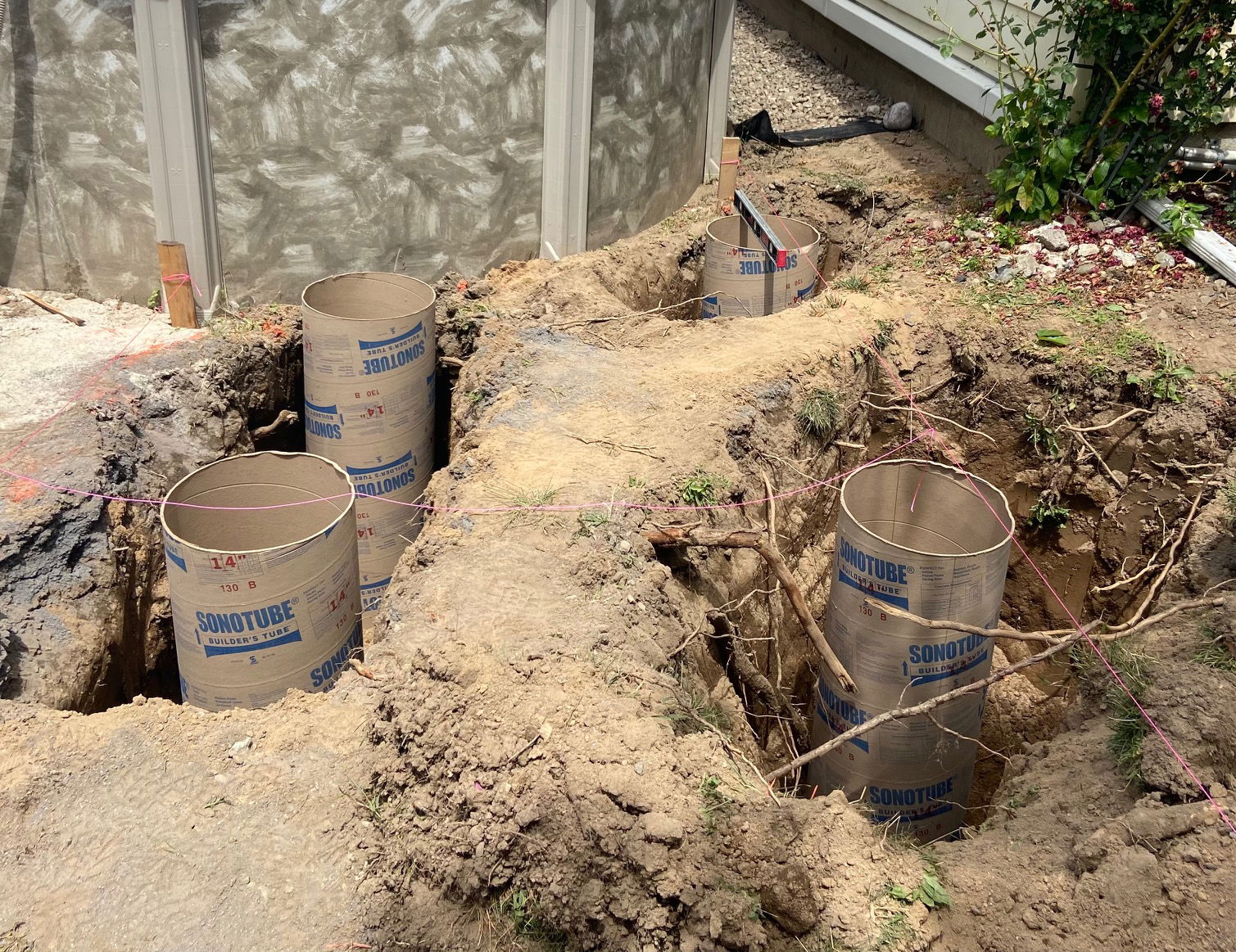 Excavation, footings & construction. 