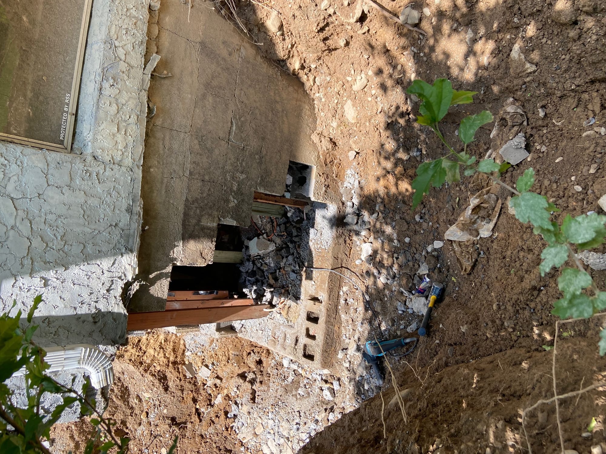 Repair of existing foundation.