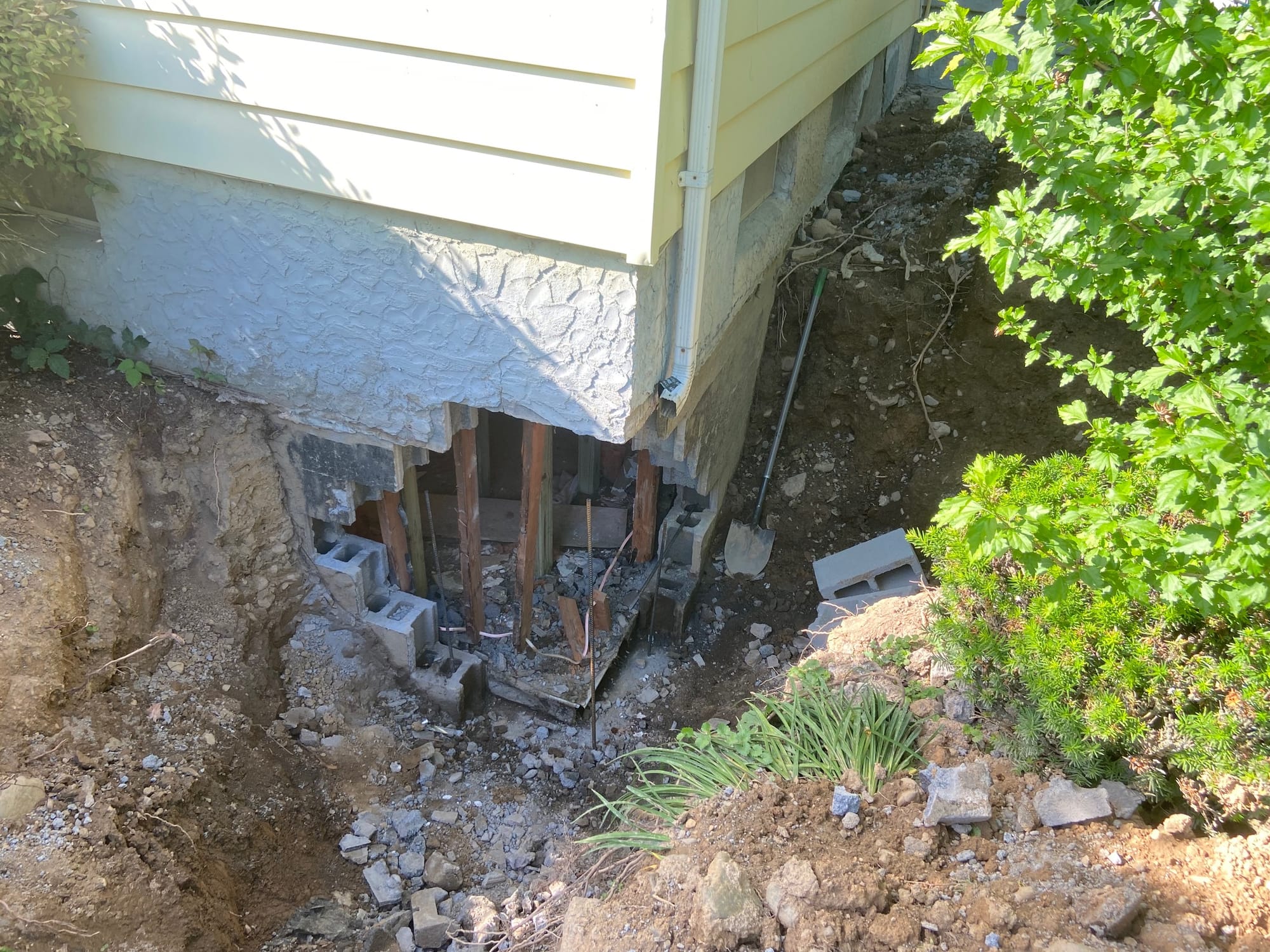 Repair of existing foundation.