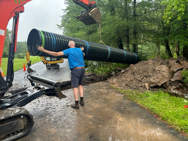 Woodstock Chimes driveway culvert pipe replacement. 