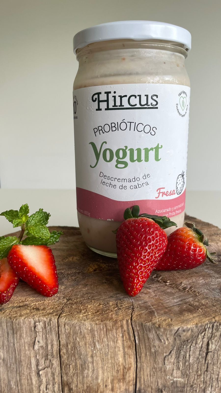 YOGURT DE LECHE DE CABRA DESCREMADA SABOR FRESA