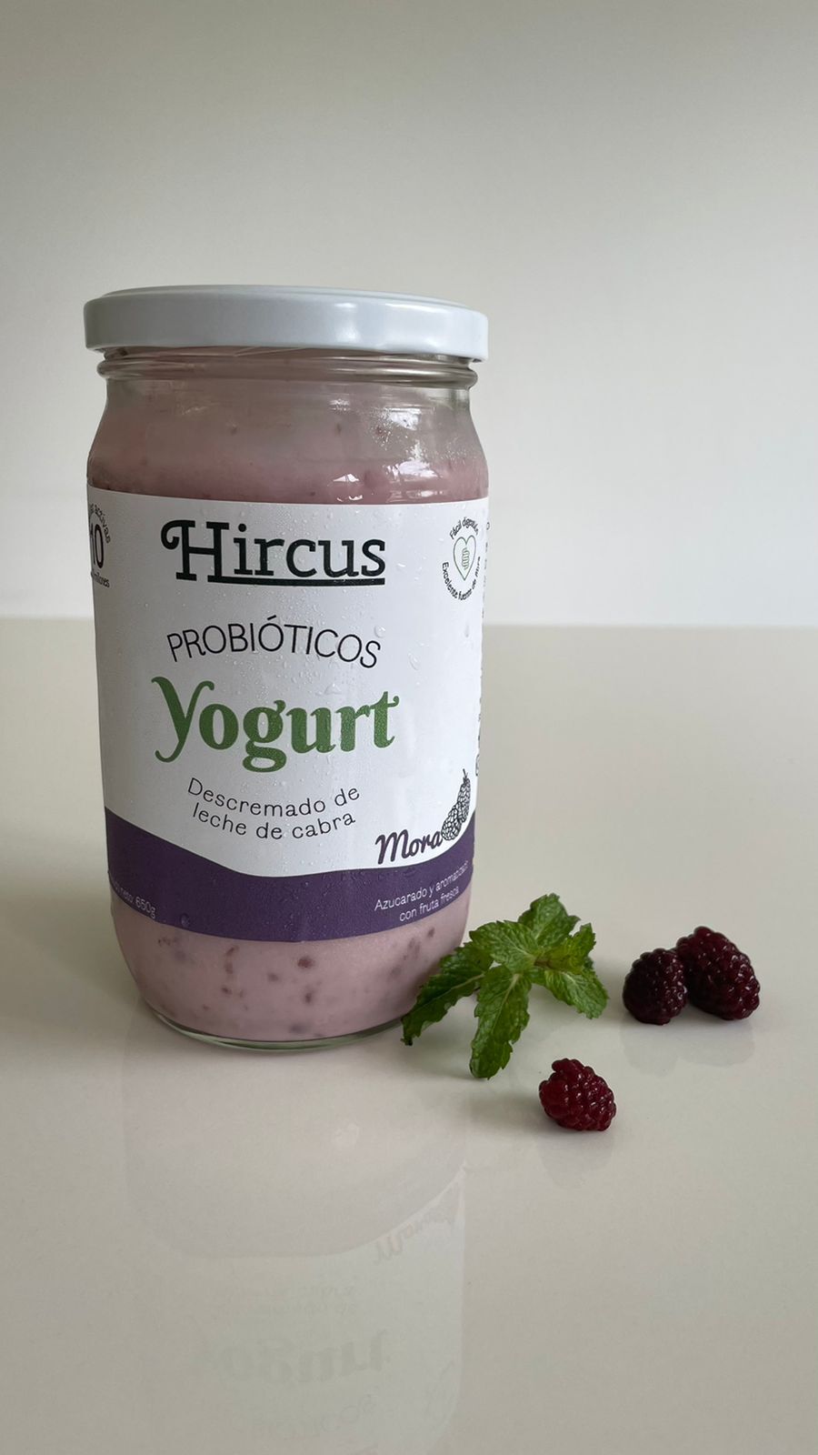 YOGURT DE LECHE DE CABRA DESCREMADA SABOR MORA