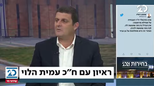 בראיון לתכנית 'זמן כנסת' עם נוה דרומי, ערוץ 20