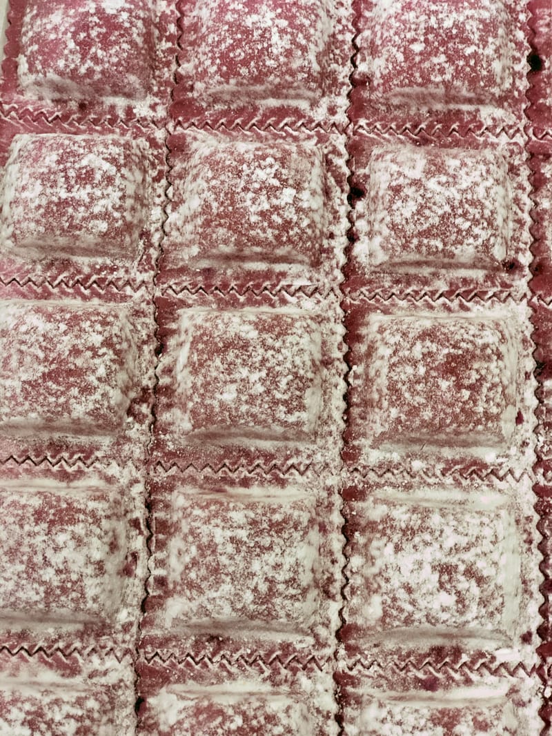 Raviolones de remolacha