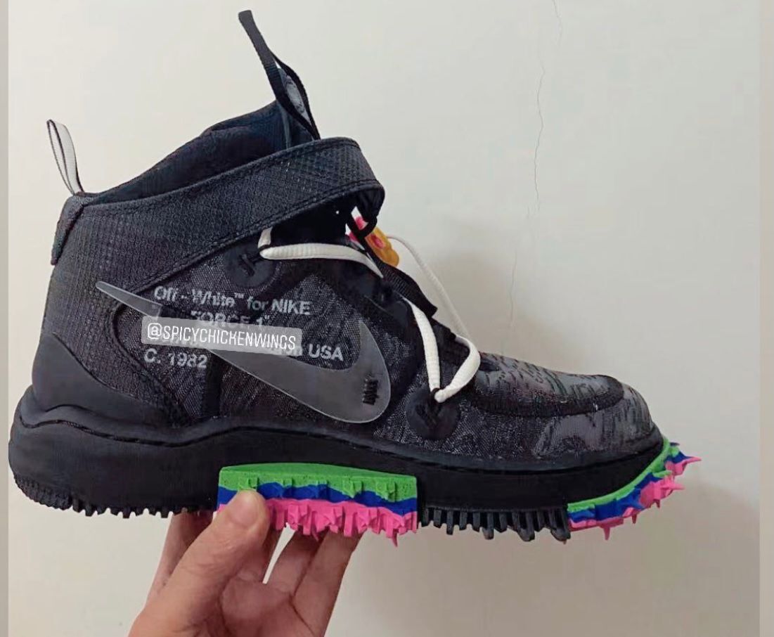 OFF-WHITE x NIKE AIR FORCE 1 MID 黑色版本嘅實物圖曝光