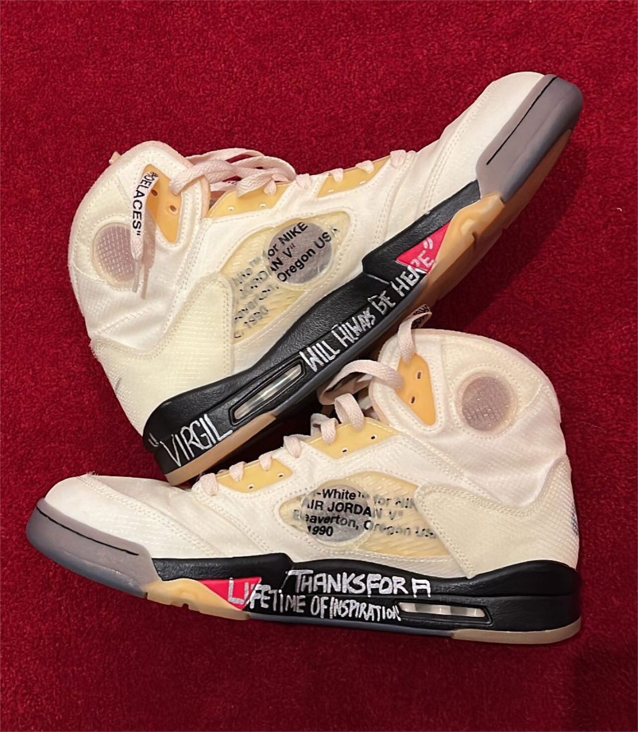 PJ TUCKER 於 NBA場上OFF-WHITE x AJ5 致敬已故傳奇時裝設計師 VIRGIL ABLOH