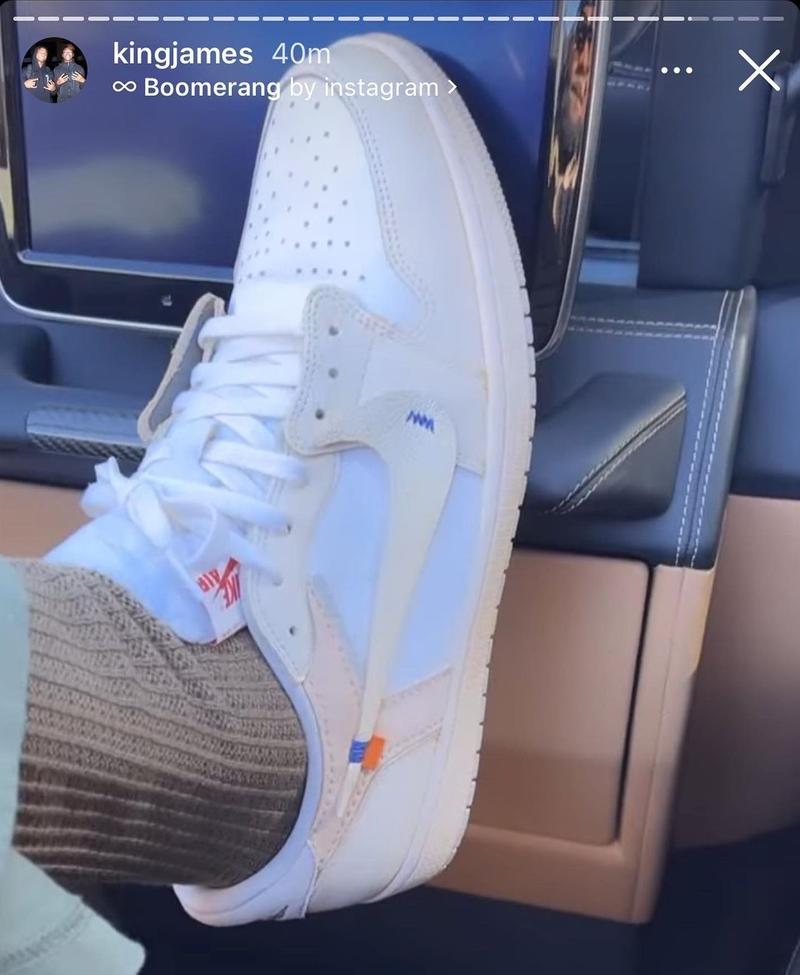 NBA 球星 LEBRON JAMES 着用客製版本 OFF-WHITE x AIR JORDAN 1 LOW