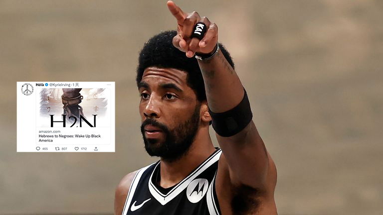 NBA球星 KYRIE IRVING 於 TWITTER 發佈猶太人奴役黑人影片截圖，被指聲援 YE