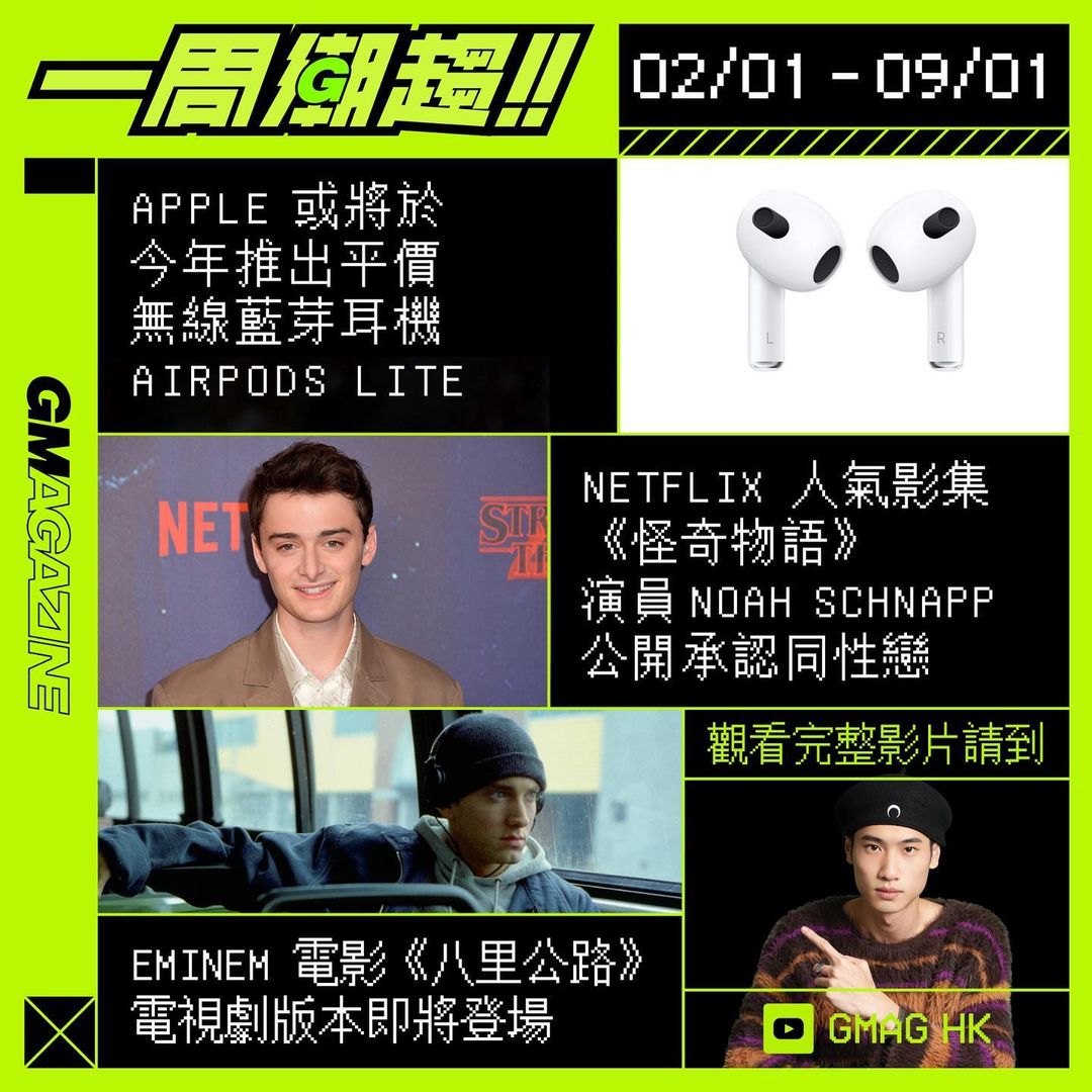 《一周潮趨》02/01 - 09/01🤞EMINEM 電影《八里公路》電視劇版本即將登場！！！