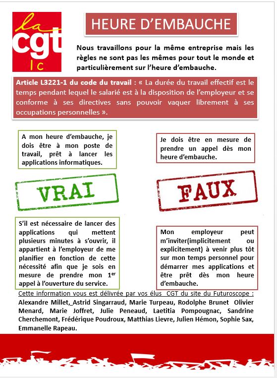 heure d'embauche