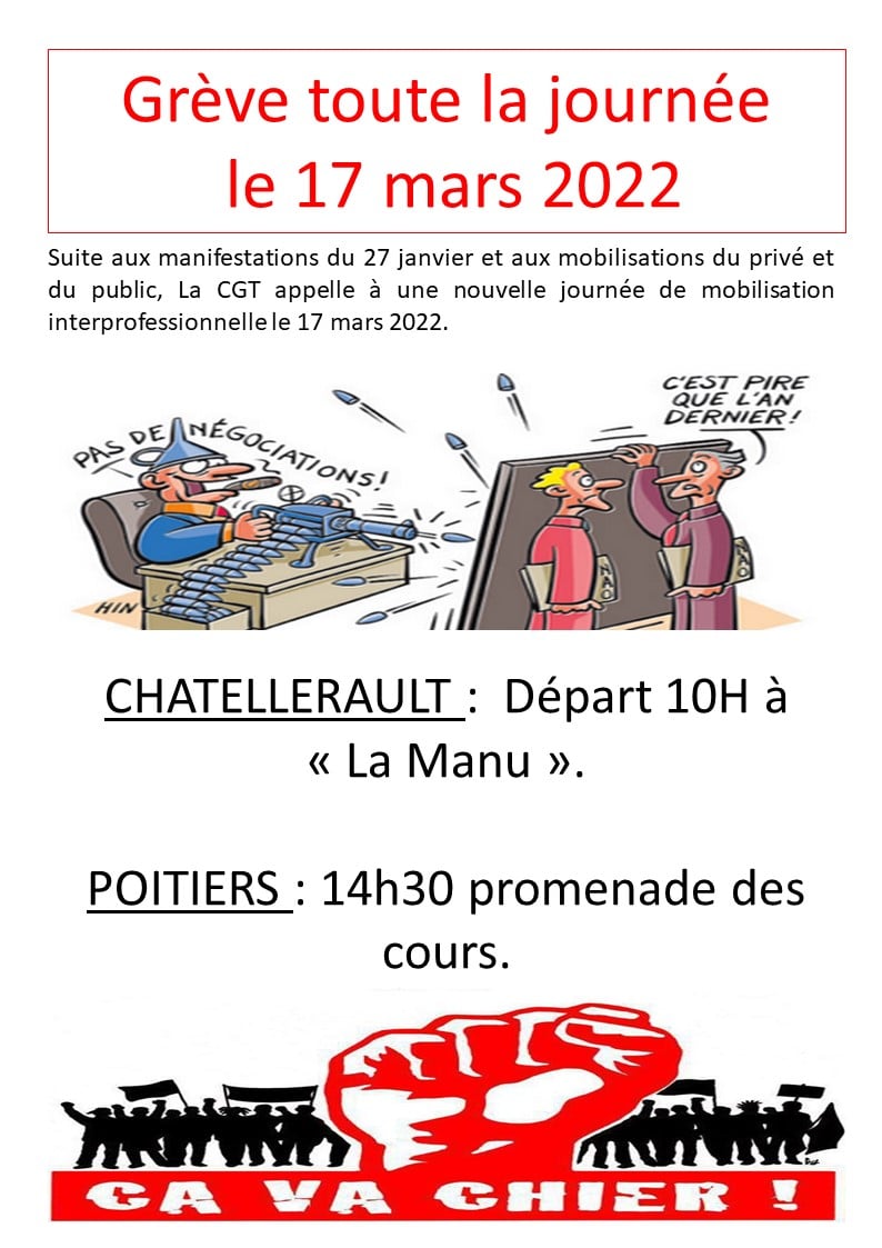 MANIFESTATION POUR LA HAUSSE DES SALAIRES CHATELLERAULT