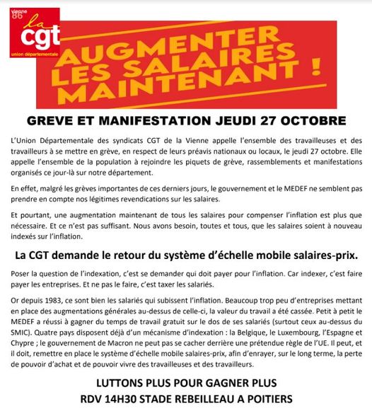 greve et manifestation du 27 novembre 2022