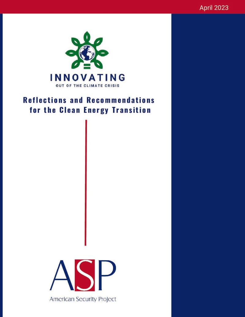 Innovating Out of the Climate Crisis: Reflections and Recommendations for the Clean Energy Transition