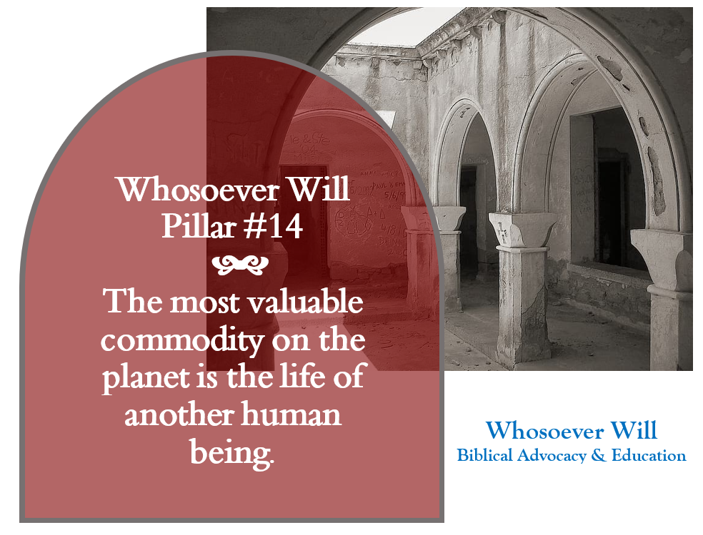 WsW Pillar #14 -  The most valuable commodity on the planet is the life of another human being