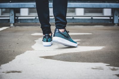 the shoes in a red colorway