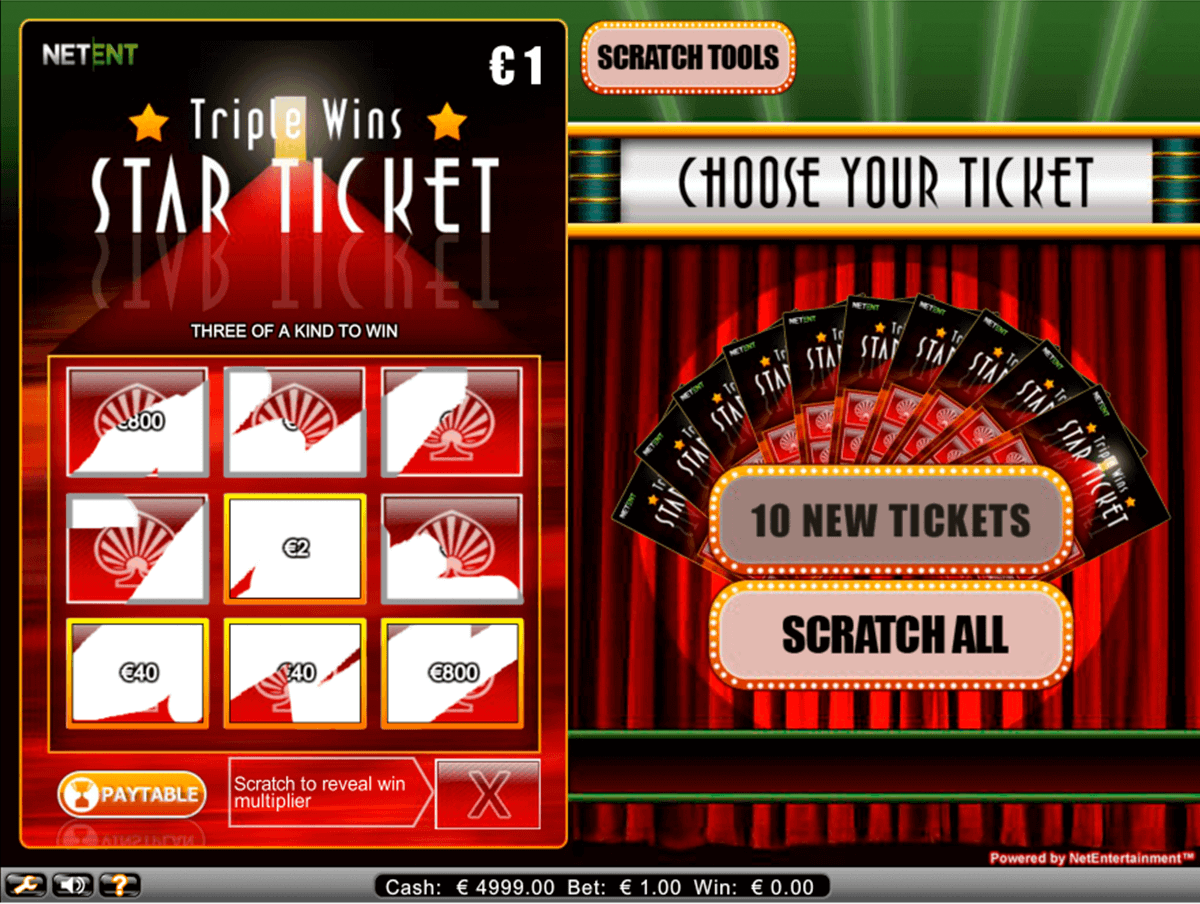 Triple Wins Star Ticket - Cel mai bun loz razuibil online