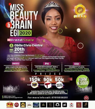 MISS EGI BEAUTY PEGEANT (BEAUTY AND BRAIN) contest