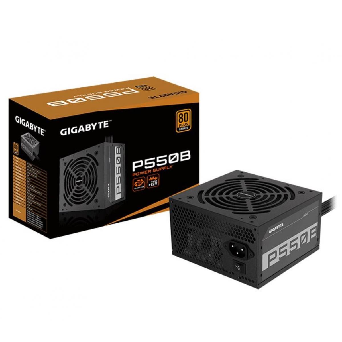 GIGABYTE P500B 550W 80 Plus Bronze Silent Fan,Active Power Protection