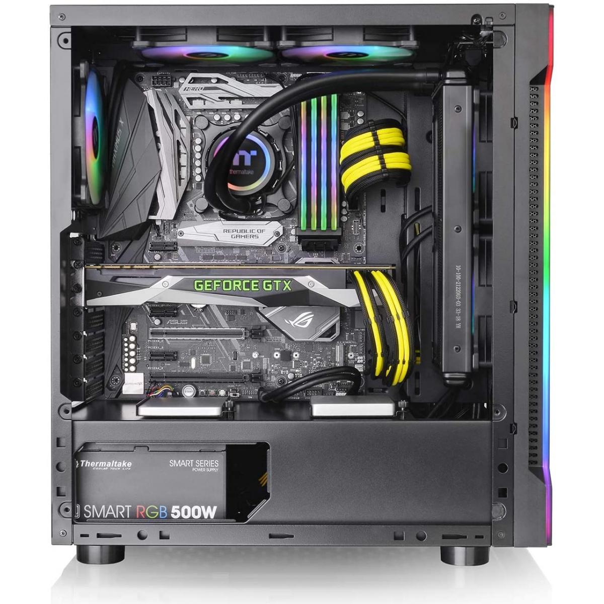 Thermaltake H200 BLACK Tempered Glass RGB Lighting Bar Case Thermaltake H200 BLACK Tempered Glass RGB Lighting Bar Case