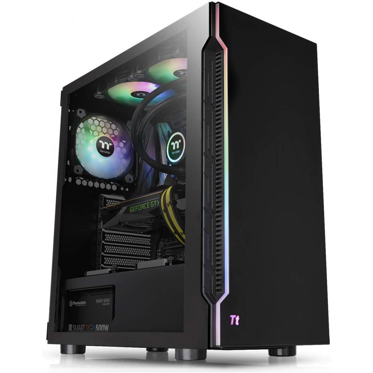 Thermaltake H200 BLACK Tempered Glass RGB Lighting Bar Case