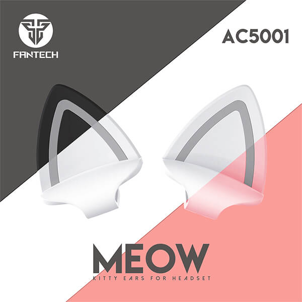 FANTECH AC5001 MEOW KITTY EARS FOR HEADSET – PINK / WHITE