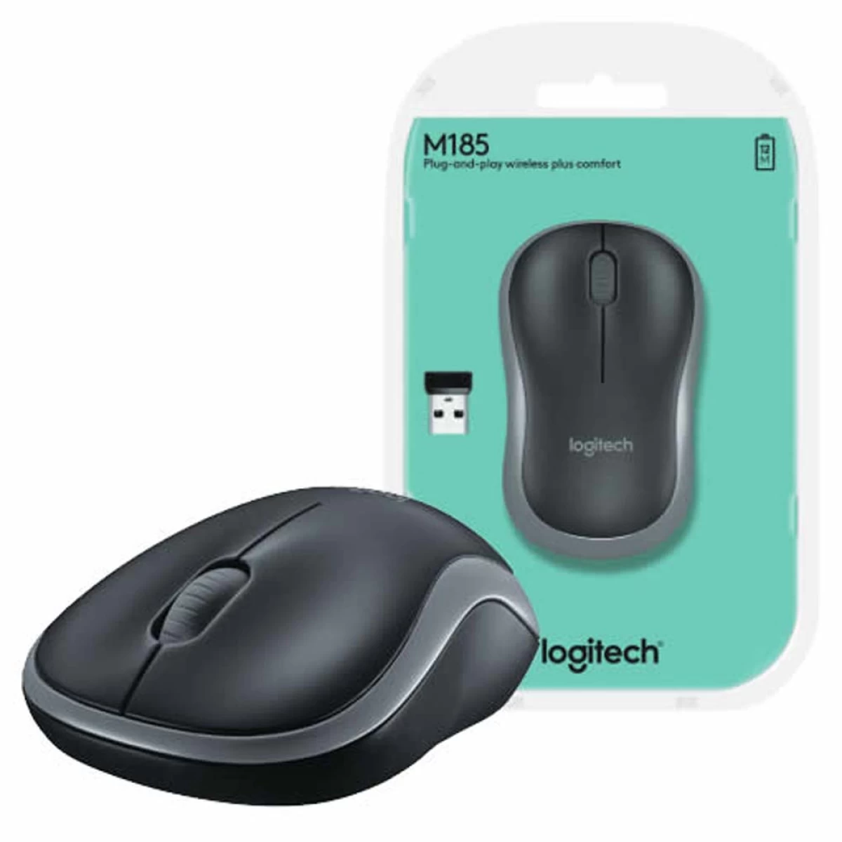 Logitech M185 Wireless Mouse Ambidextrous USB